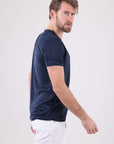 BRAD 100% Saf Keten Lacivert Tişört