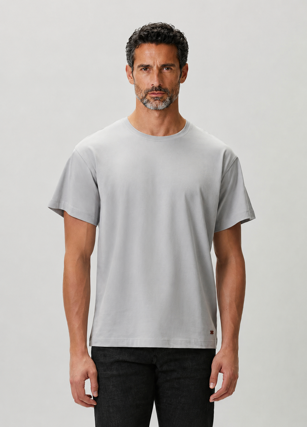 Mısır Pamuklu Gentlesoft™ Kumaş Oversize Kalıp Bisiklet Yaka Tişört