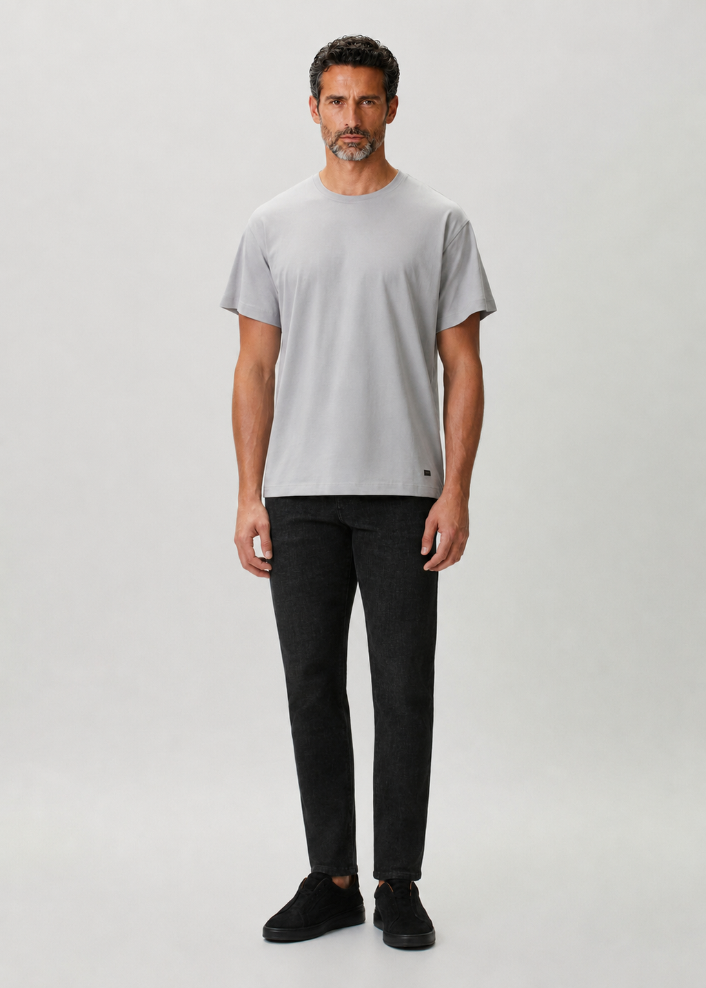 Mısır Pamuklu Gentlesoft™ Kumaş Oversize Kalıp Bisiklet Yaka Tişört