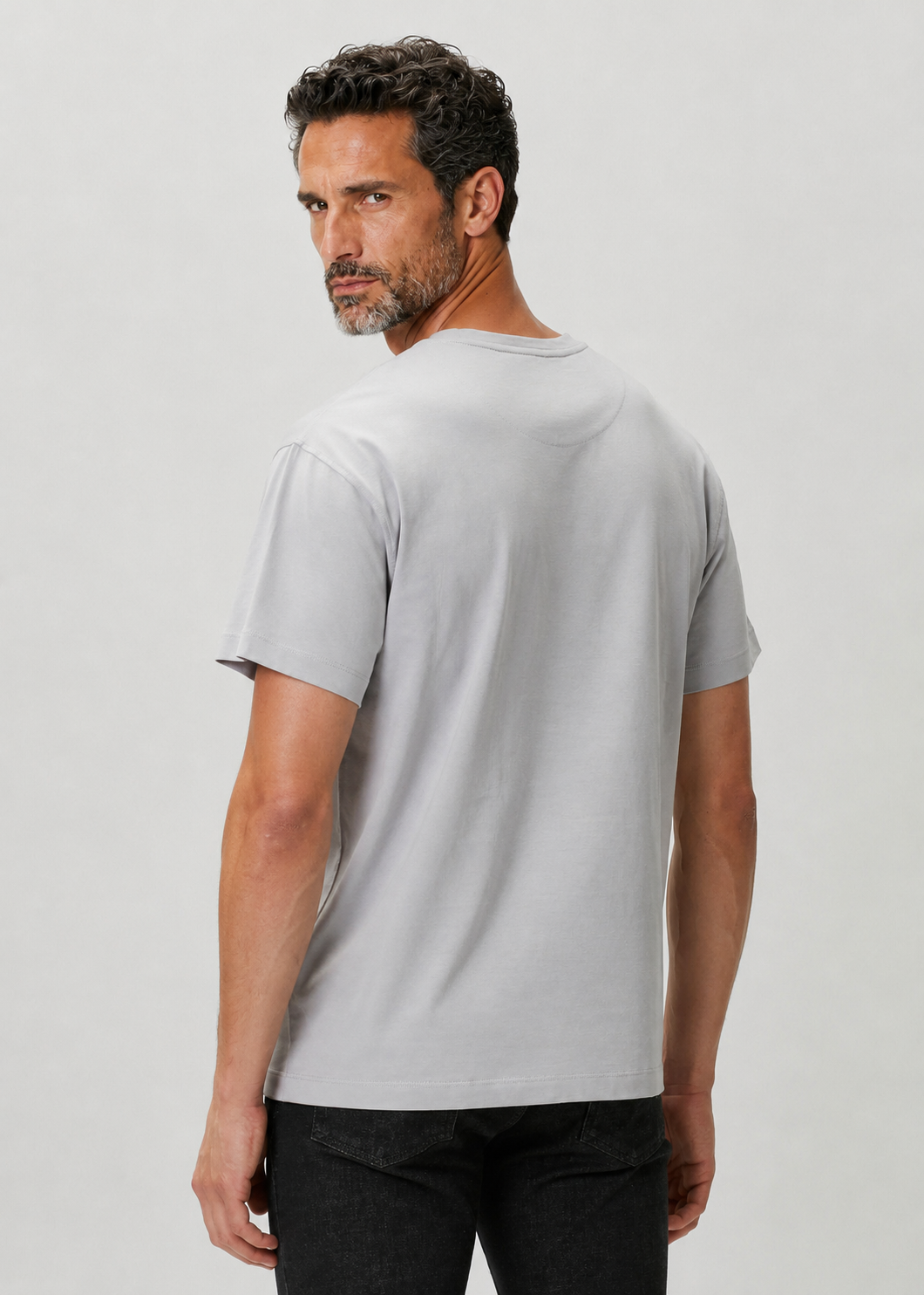 Mısır Pamuklu Gentlesoft™ Kumaş Oversize Kalıp Bisiklet Yaka Tişört