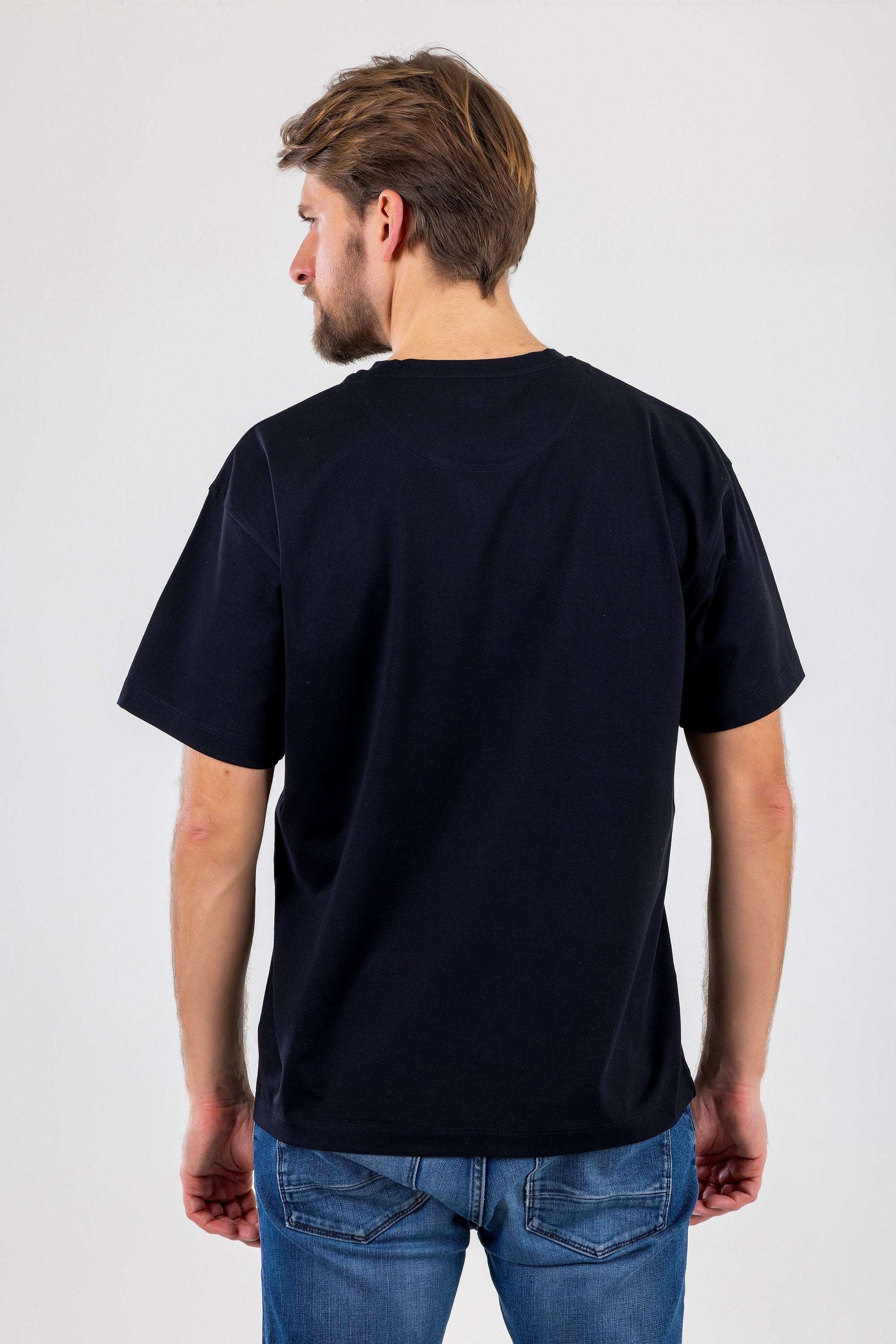 ROBERT Oversized Mısır Pamuklu Siyah Tişört