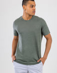 BRAD 100% Saf Keten Koyu Yeşil Tişört
