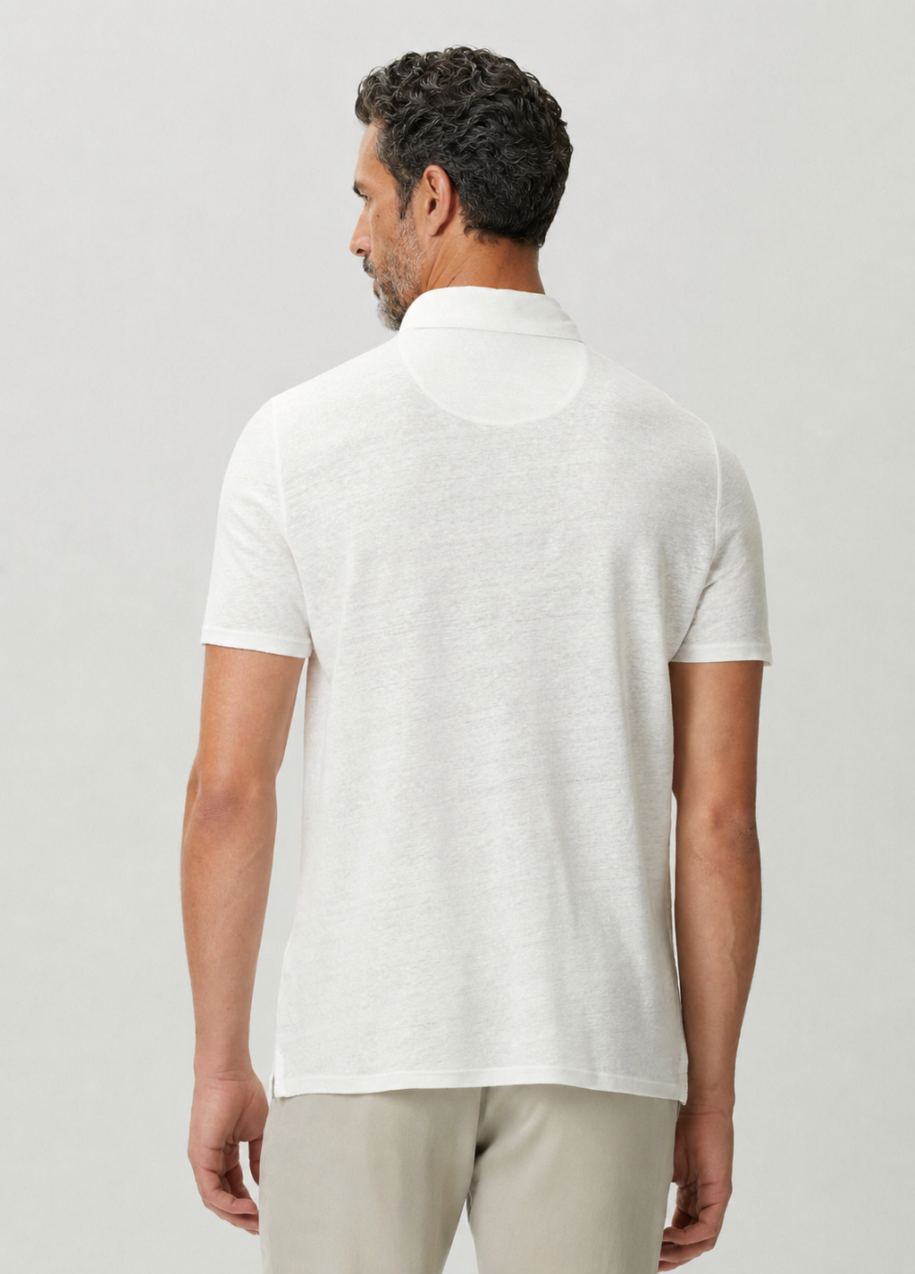 100% Keten Linensoft™ Kumaş Regular Kalıp Polo Yaka Tişört