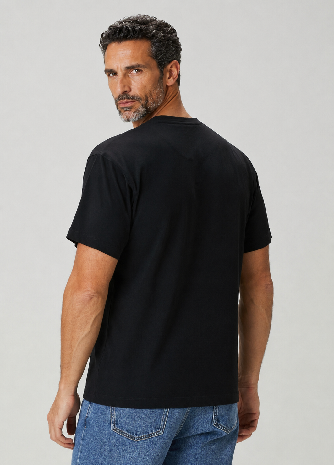 ROBERT Oversized Mısır Pamuklu Siyah Tişört