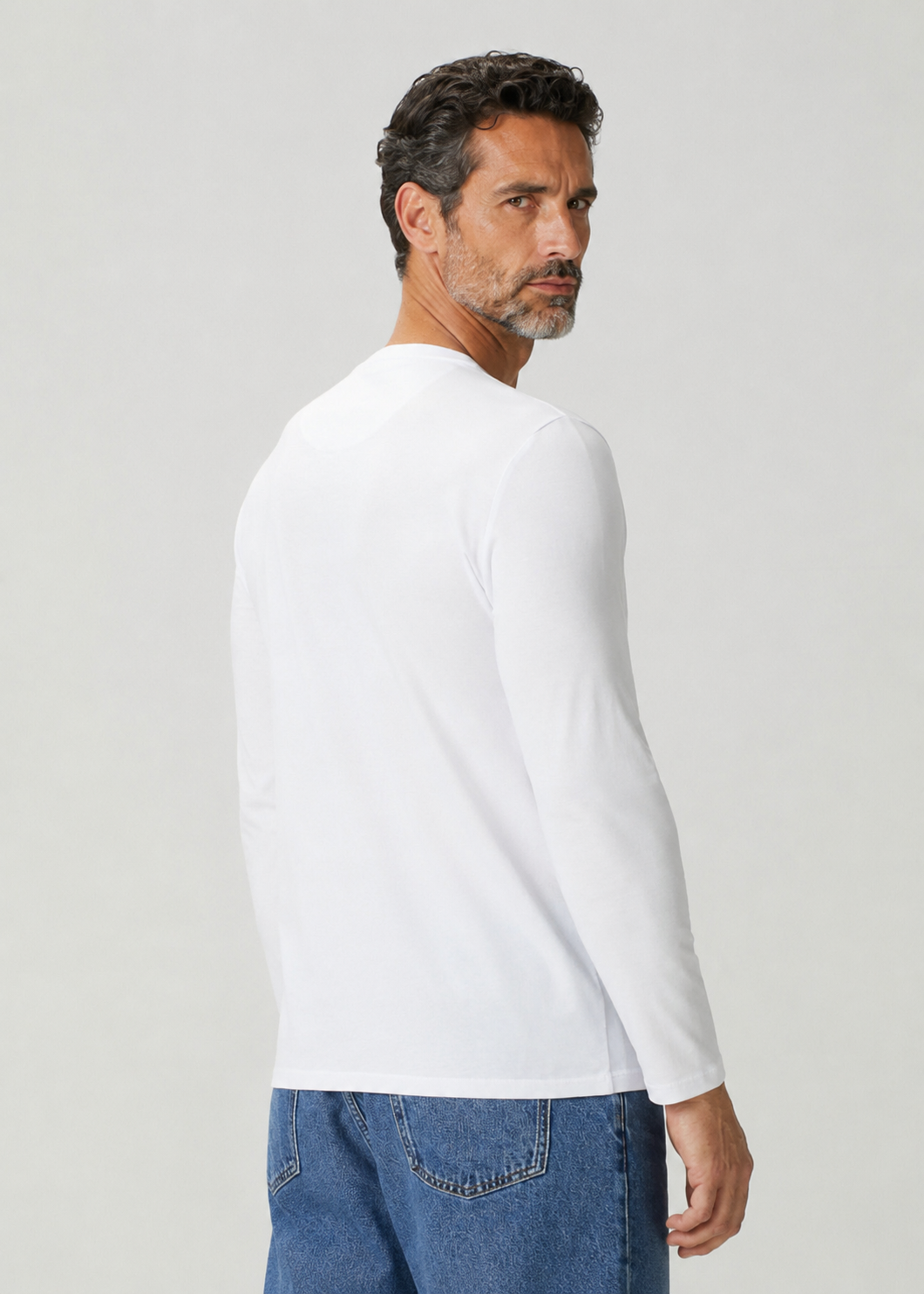 Mısır Pamuklu Gentlesoft™ Kumaş Regular Kalıp Uzun Kollu Bisiklet Yaka Tişört