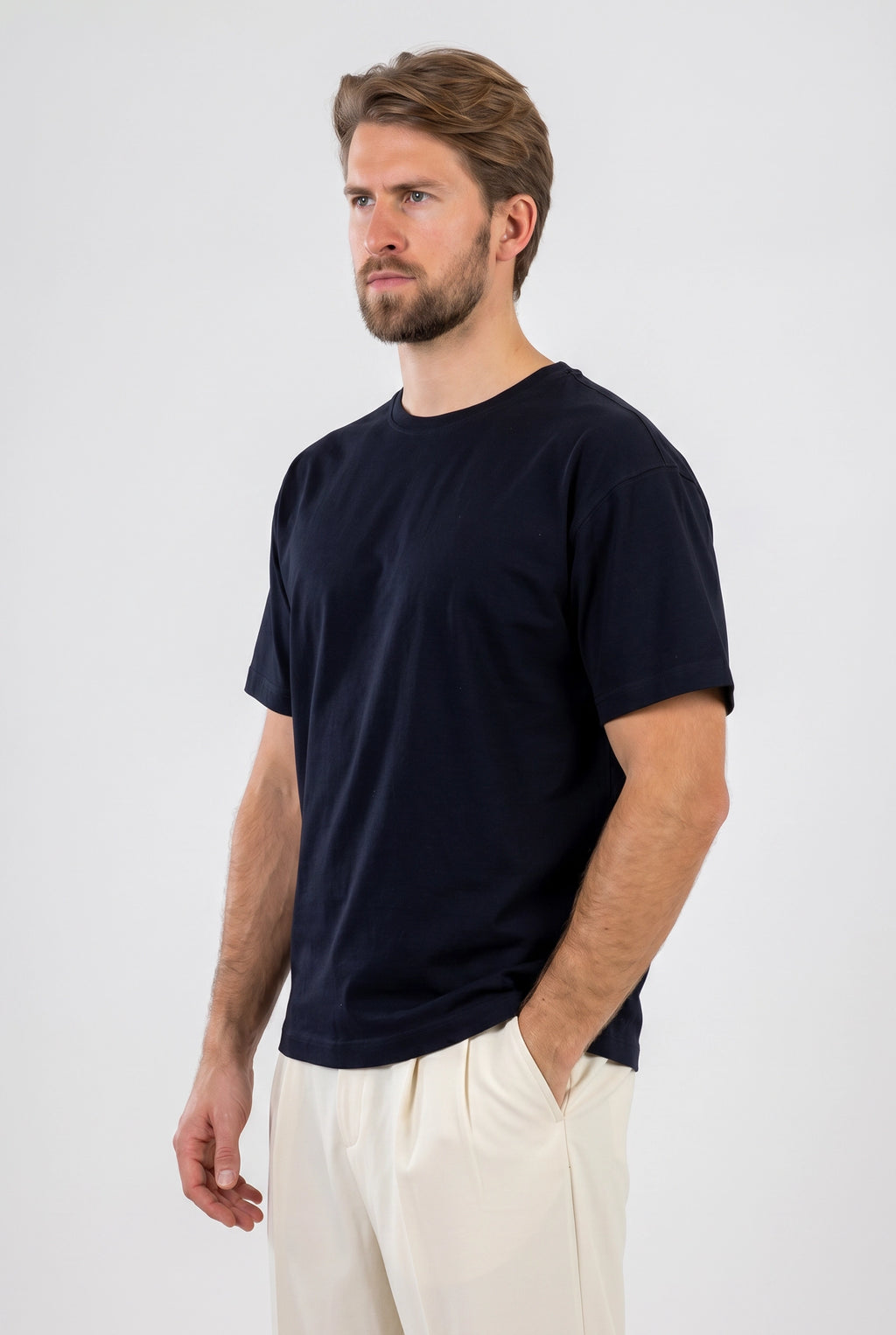 ROBERT Oversized Mısır Pamuklu Siyah Tişört