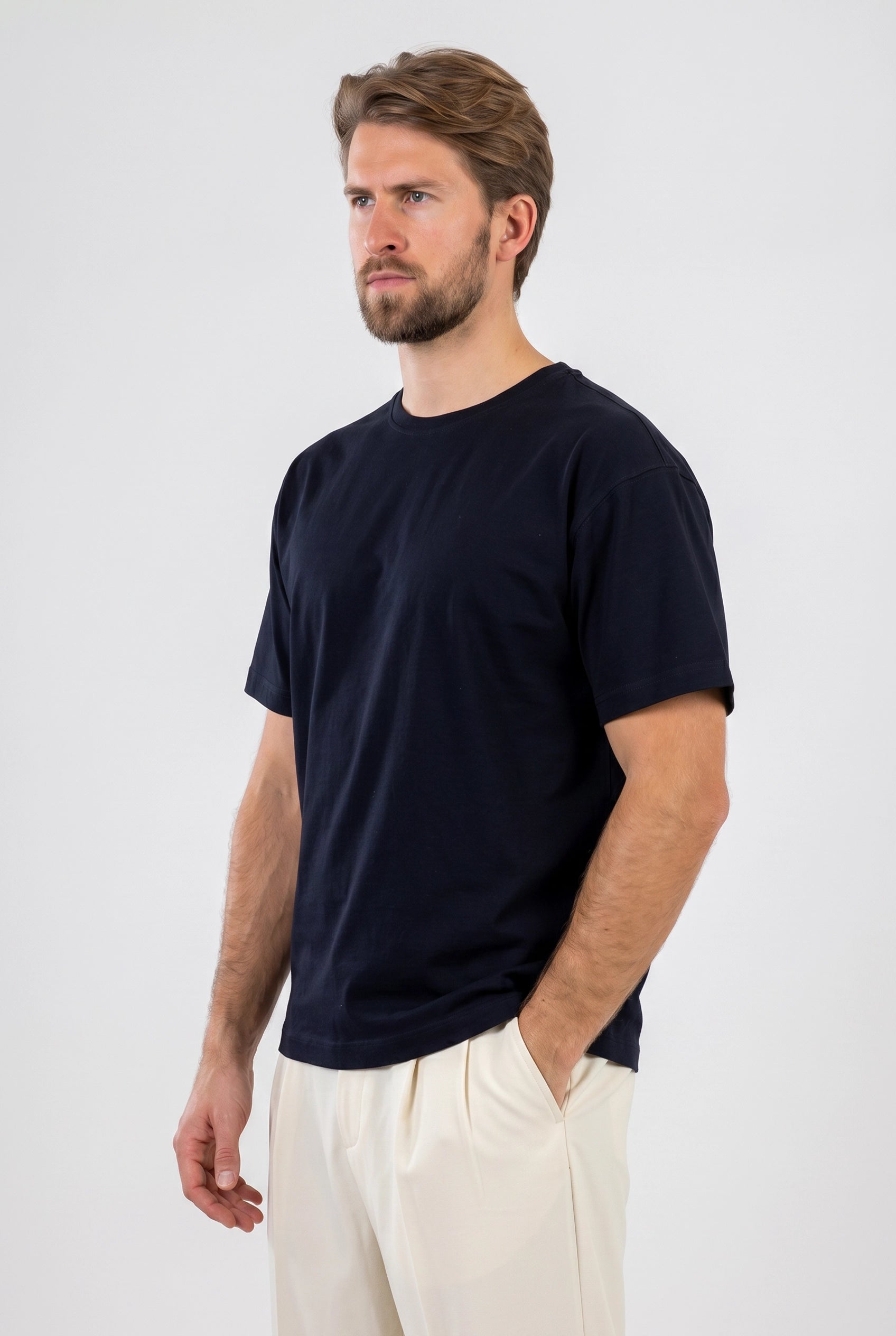 ROBERT Oversized Mısır Pamuklu Siyah Tişört