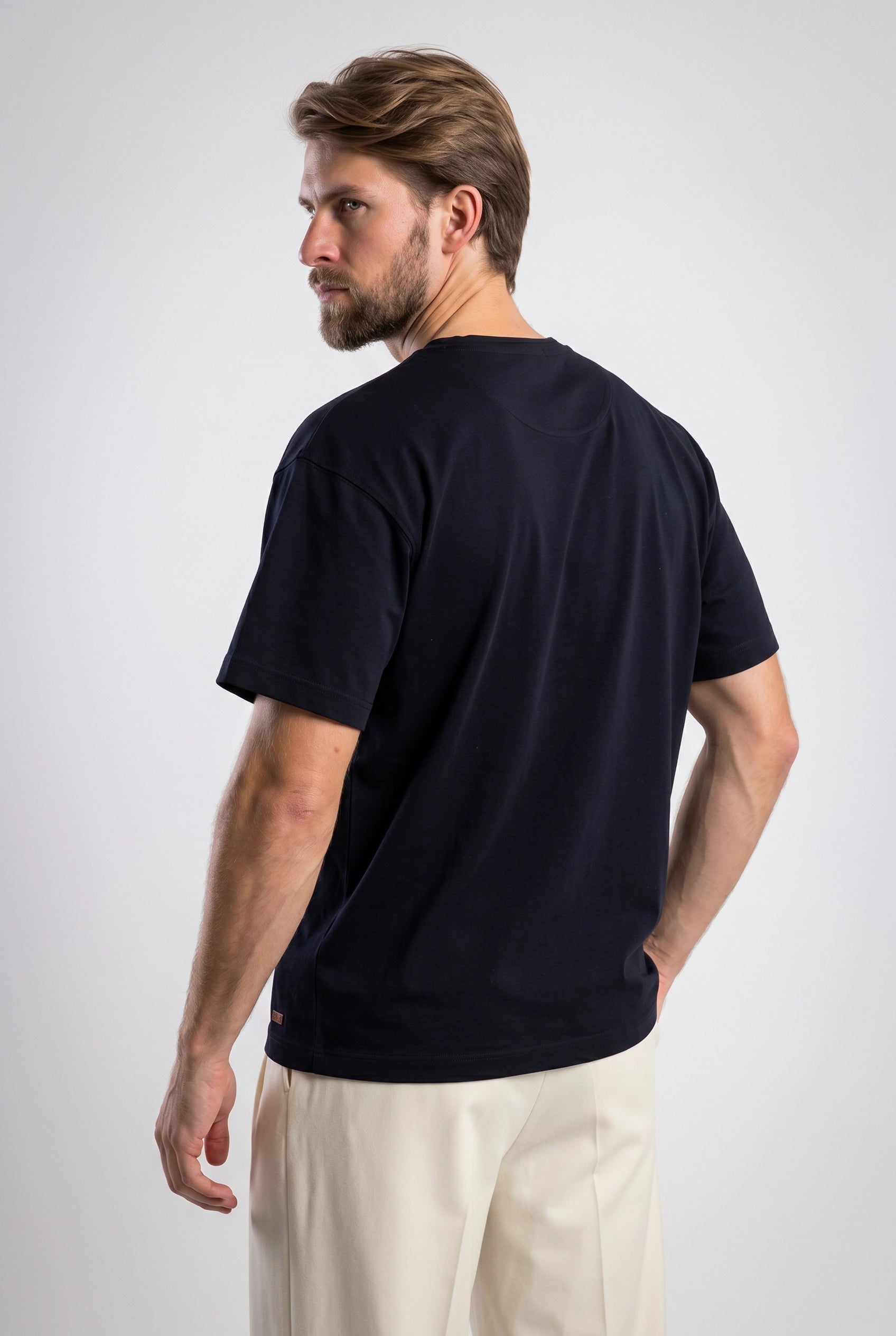 ROBERT Oversized Mısır Pamuklu Siyah Tişört